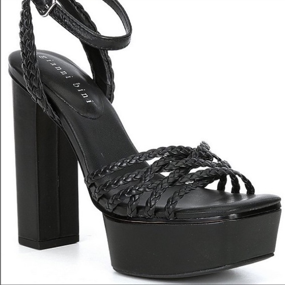 Gianni Bini Black Braided Platform Heels